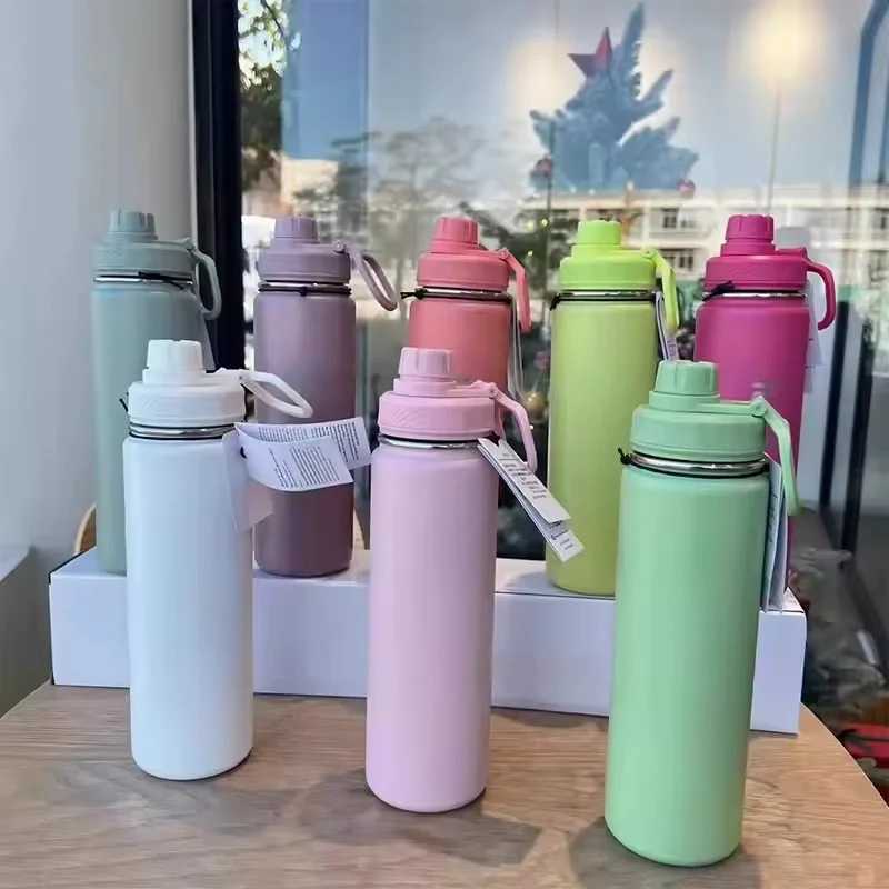 710ml Insulated Water Cup Sports Water Bottles Stainless Steel Vacuum Cup Portable Outdoor Handheld Cup Without X250321
