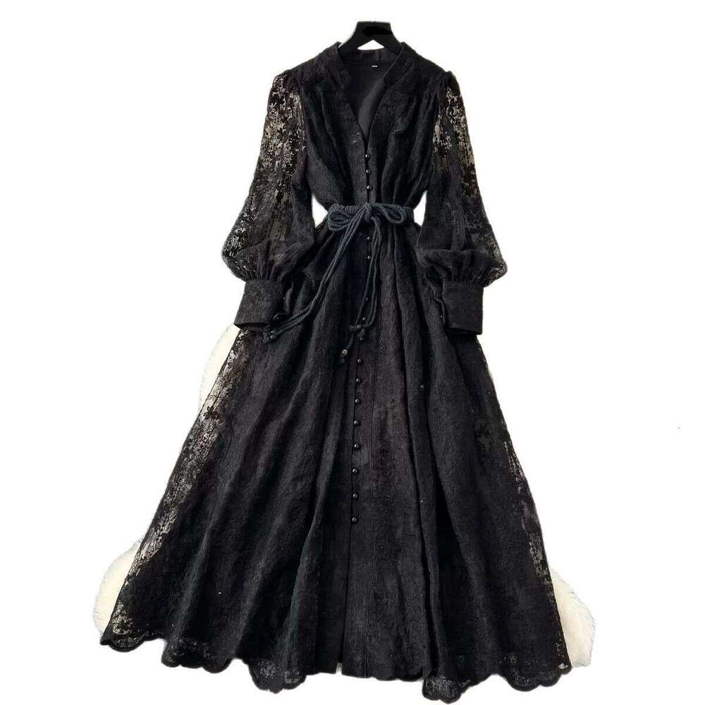 Dresses Whitedress June French High-end Dress 2025 Spring Waistband Heavy Embroidery V-neck Lantern Sleeves Single Breasted Long Skirt for Children
