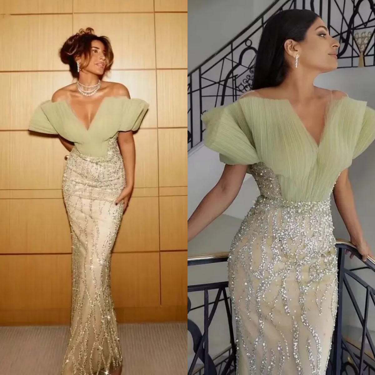 Fashion Evening Dresses For Women Off Shoulder Sleeveless Gown Sequins Ruffles Sweep Train Party Customized Dress