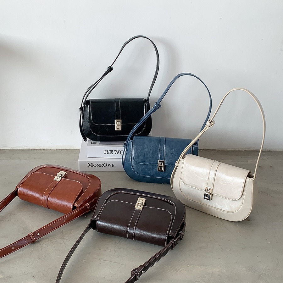 Chic Female Commuter Shoulder Bag - Durable PU Material, Perfect for Office Travel