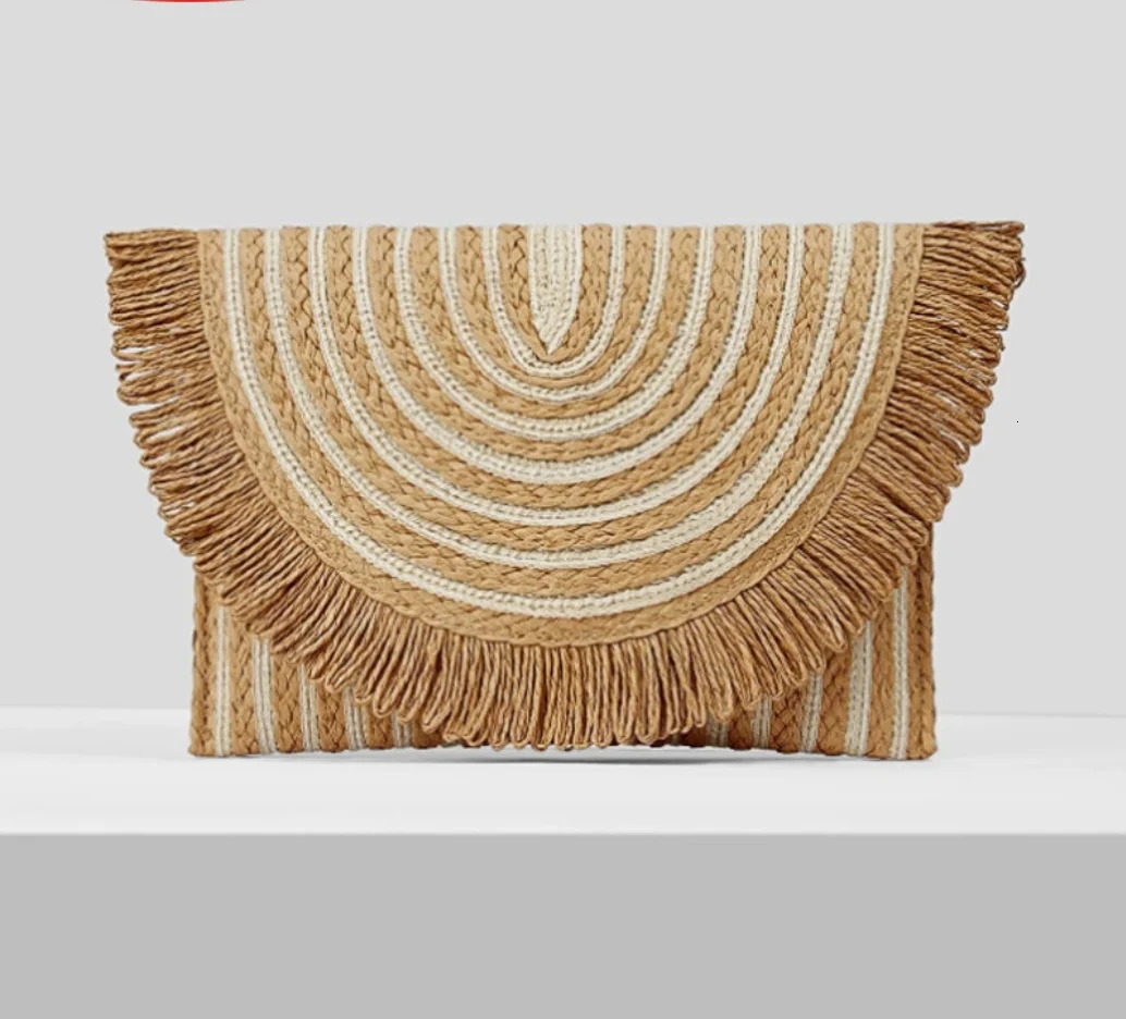 woven clutch bag exclusive striped laminated sage European and American fashionable edge 250317