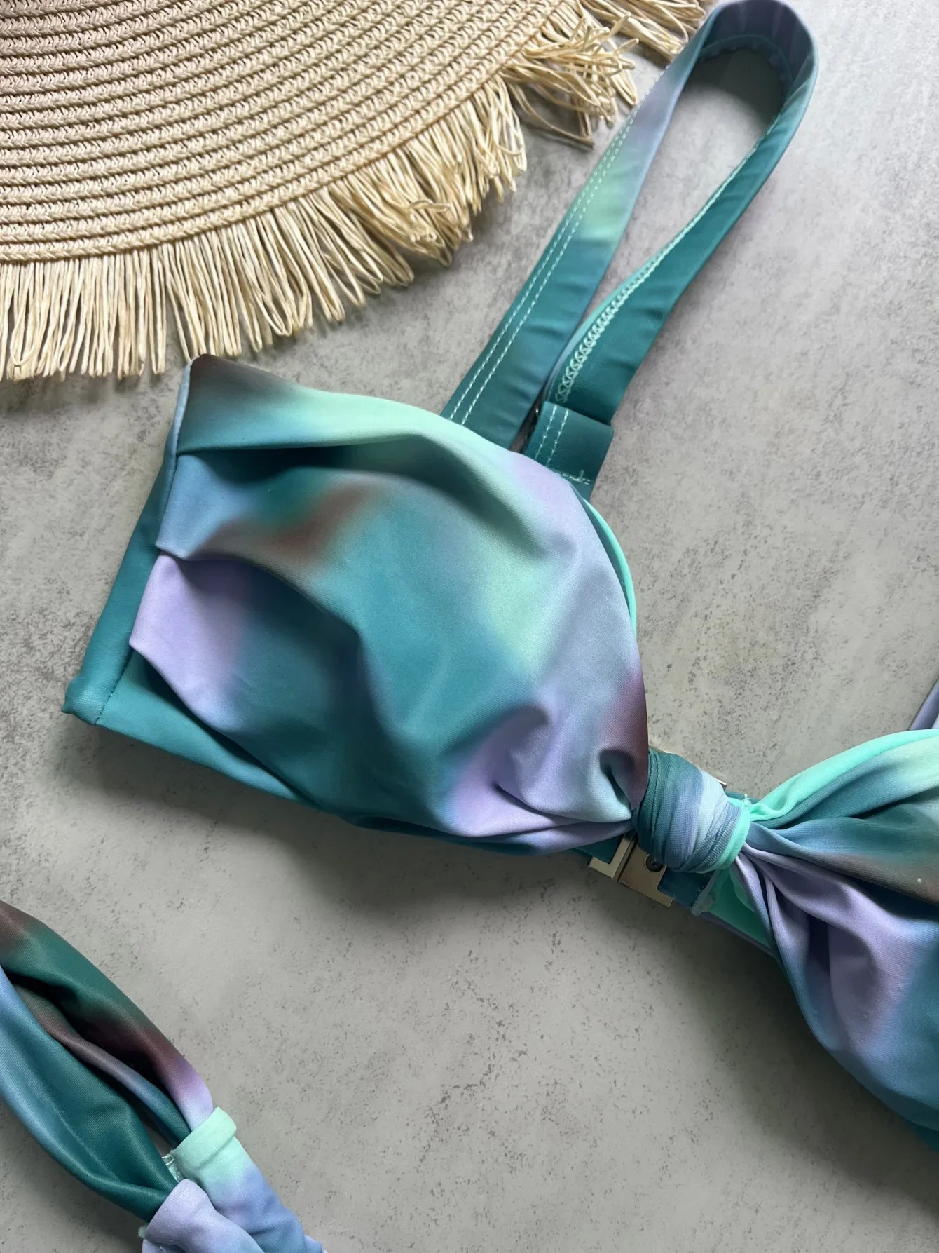 Sexy Tie Dye Printed High Cut Bikini Women Swimwear Female Swimsuit Twopieces set Padded Bather Bathing Suit Swim 250320Z