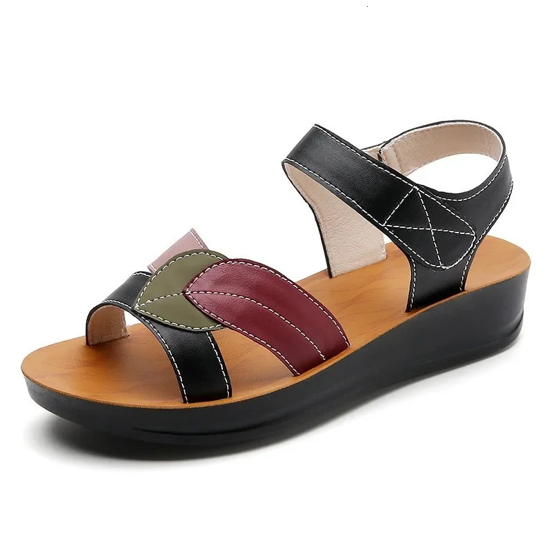 Large size casual soft breathable PU sandals suitable for womens wedge platform Chaussure female trainer Zapatos Mujer 250321BJ - view 6