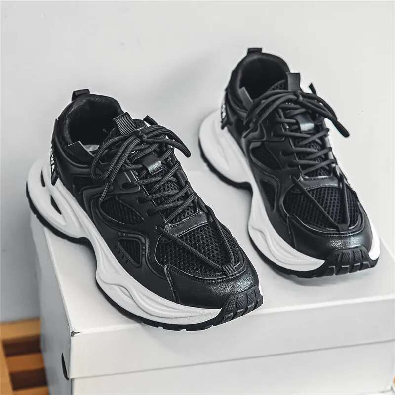 Men Casual Breathable Running New Men's Fashion Platform Sneakers Trend Lace-up Cloth Outdoor Non-slip Shoes