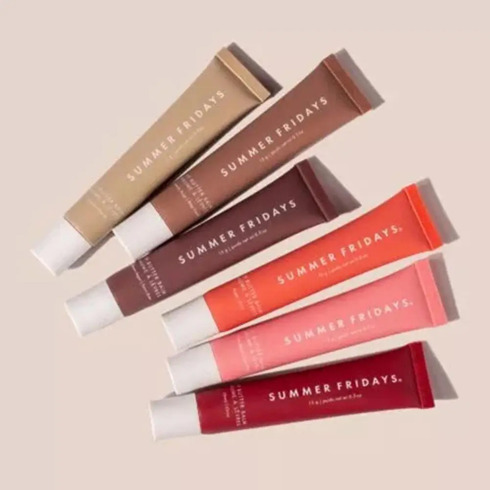 Summer Fridays Vanilla Beige Lip Balm Smooth Soft Tube Mirror Lip Gloss Set Moisturizing Transparent Lipstick Lip Makeup Set 250321