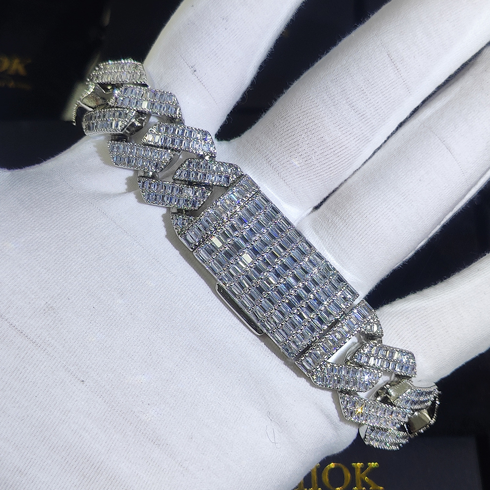 NUOYA 20MM Coarse Chain Brass Cz Iced Out Cuban Link Bracelet For Men Woman Luxury Hip Hop Jewelry Drop Shipping
