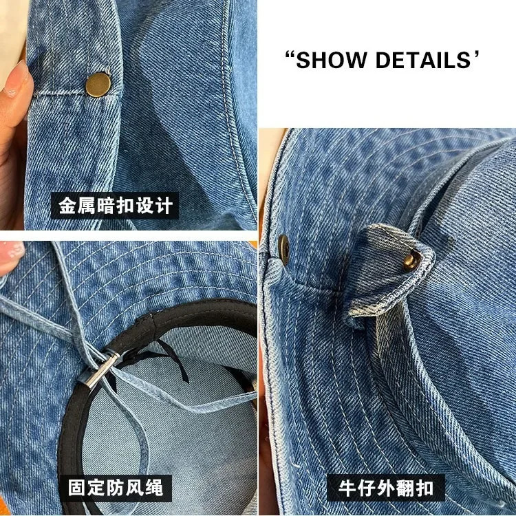 Retro washed casual fisherman hat for women Japanese Western cowboy outdoor mountain hat 250320