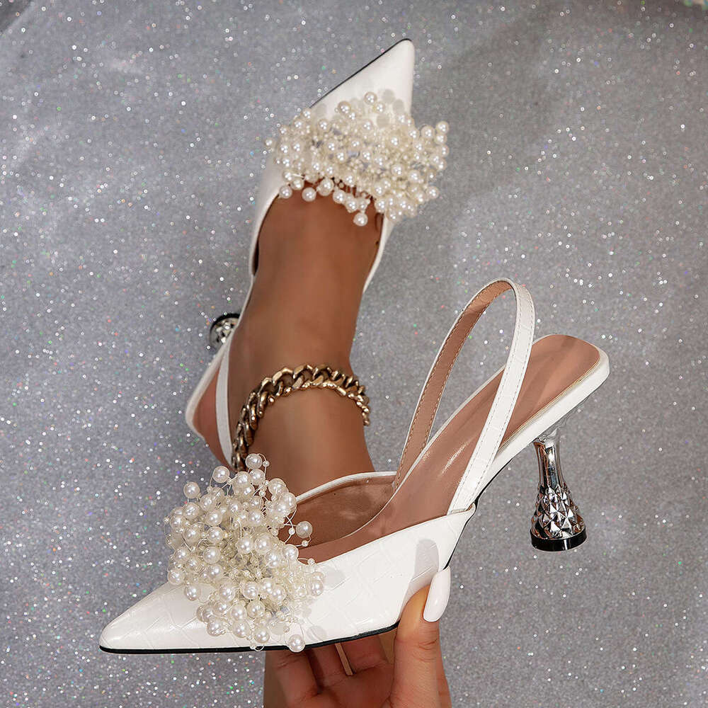 High Heel New Sexy Bow Wine Glass Electroplated Heel Square Toe Sandals High Heeled Shoes
