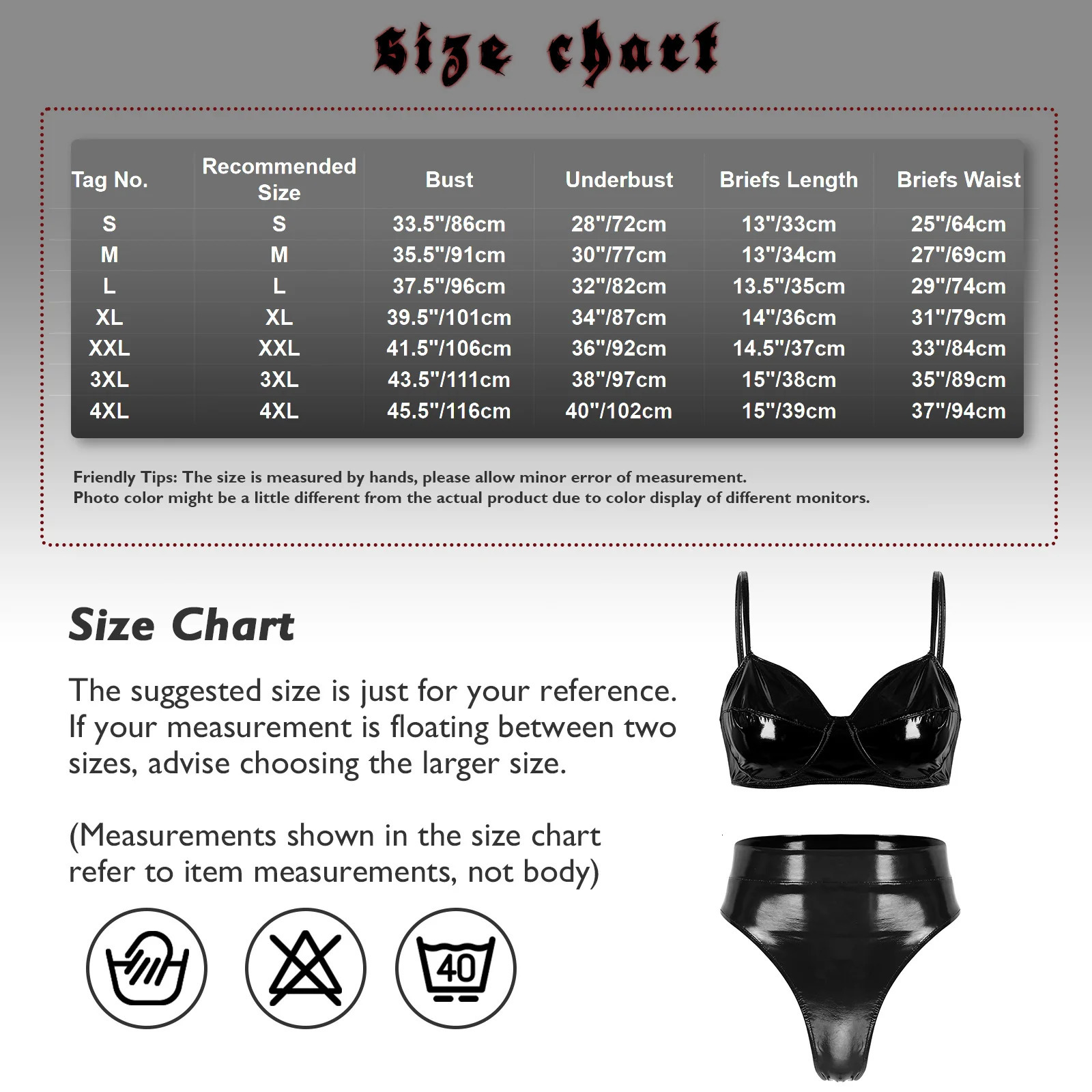 Womens Lingerie Intimates Underwear Set Rave Wet Look Patent Leather Wire-free No Padded Belly Bra Top with High Waist Briefs 250320