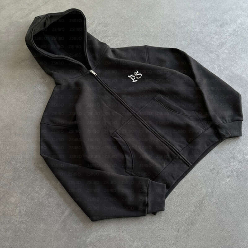American casual sports suit, loose hooded cardigan, hoodie, ankle tied pants, two-piece set for men and women