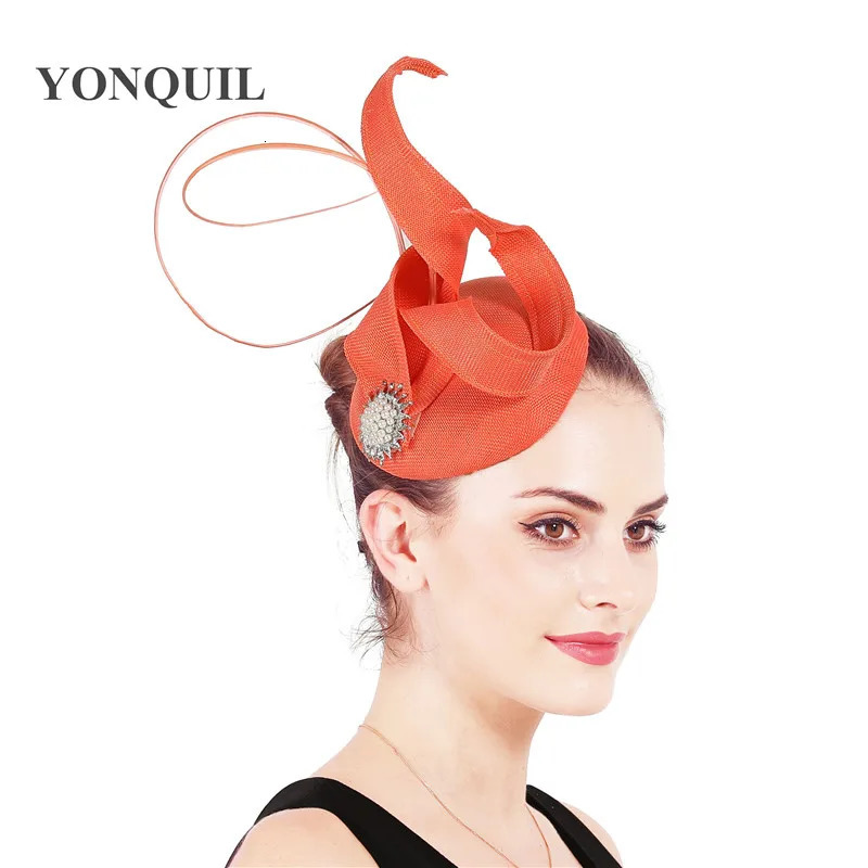 Womens Spring Blue Charming Cocktail Hat Hair Mesh Head Sinamay Millinery Womens Elegant Accessories 250320