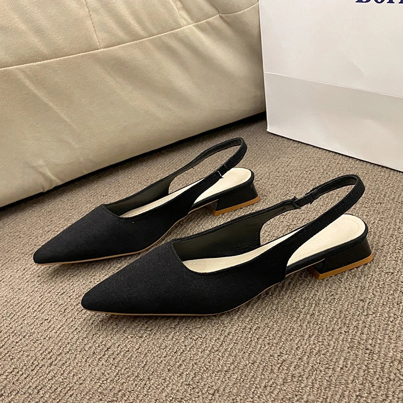 Big girls pointed toe womens high heel slippers spring and summer sexy highheeled shoes suede simple sandals 250321BJ - view 7