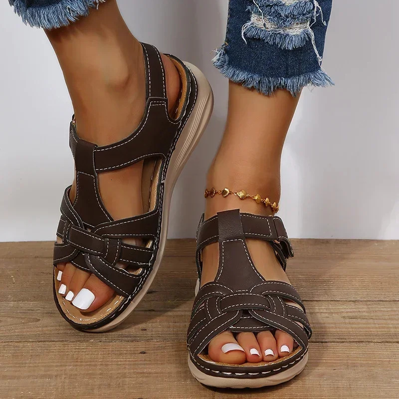 Womens highend orthodontic sandals summer open lace beach slippers womens wedge platform shoes Zapatos De Mujer 250321BJ - view 7