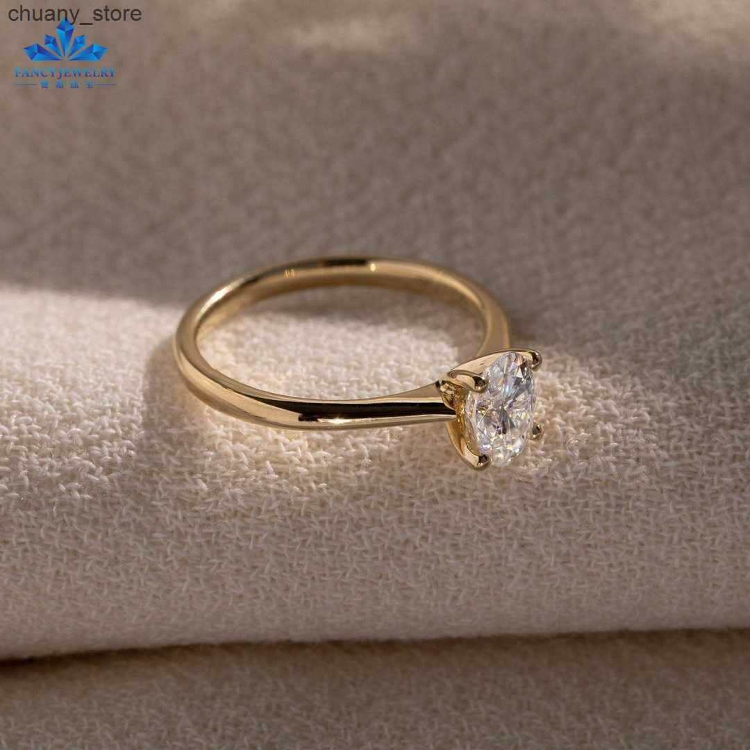 Solitaire Ring Fancy 14K 0.5Ct 1Ct 1.5Ct 2Ct Oval Cut CVD Lab Grown Diamond Rings D-VS1 Diamond Solitaire Wedding Engagement Rings Double Claws z25032