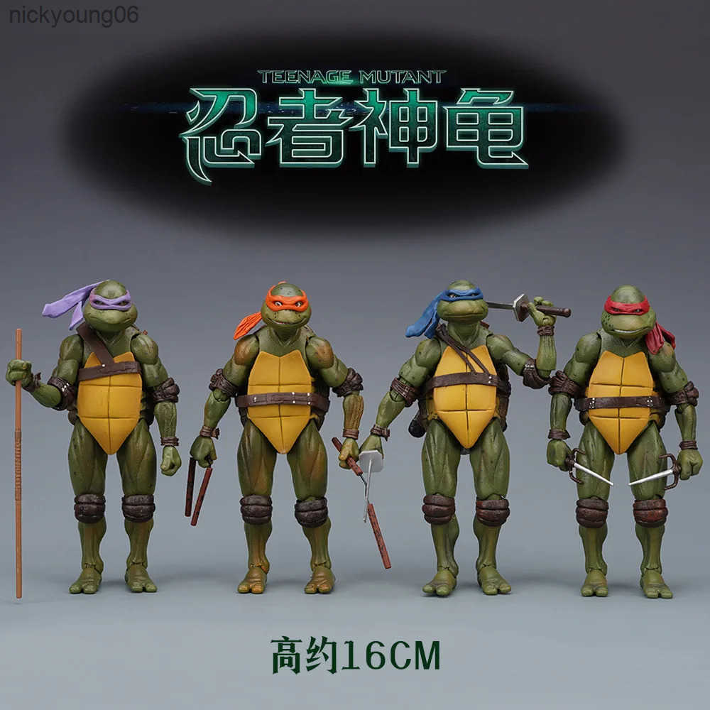 Action Toy Figures 4pcs/ Tmnt 1990 Action Character Movie Toy Doll Model Animated Children6341 Y250328tgeeTGEE