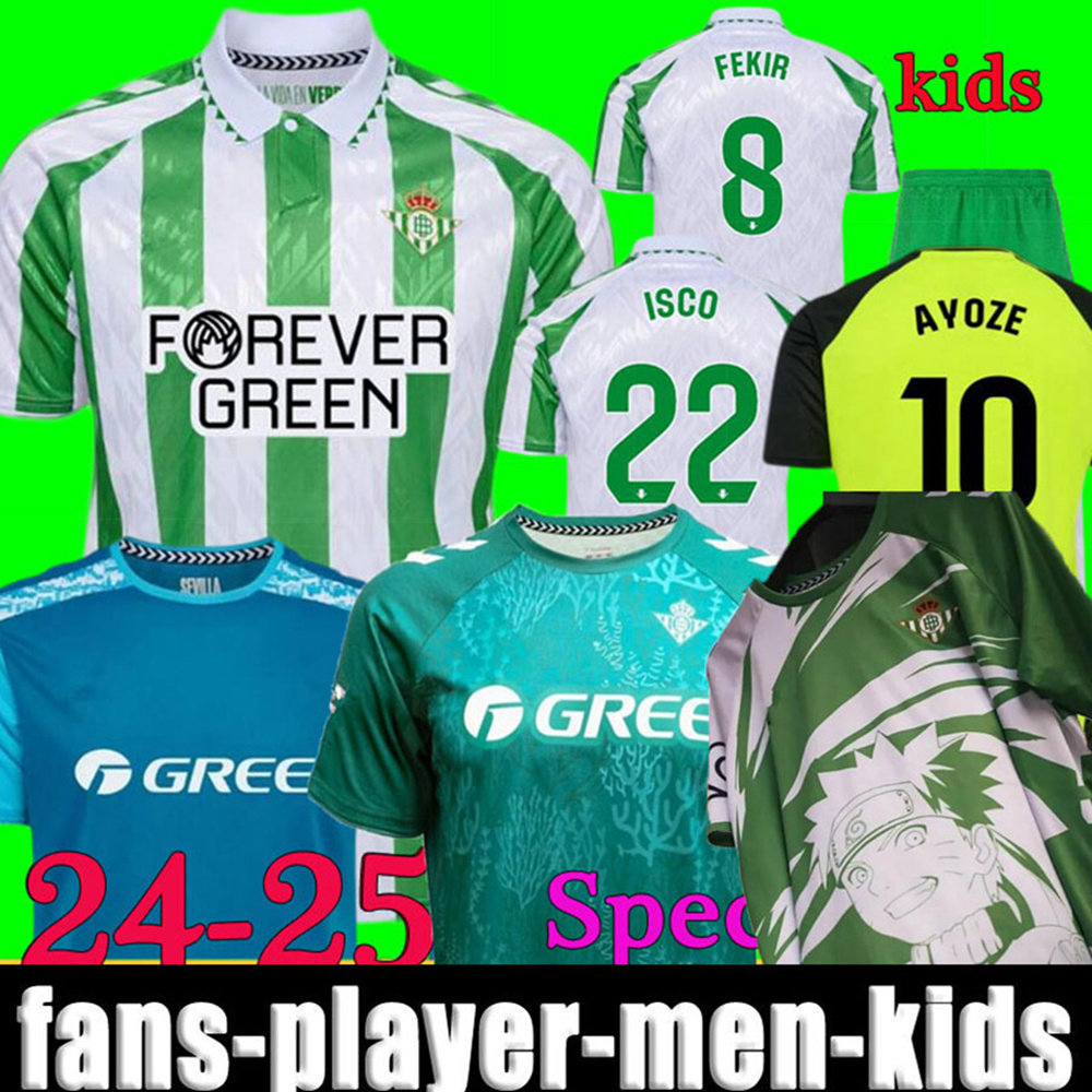 24 25 Betis Soccer Jerseys ISCO Real 2024 2025 Lo Celso PEZZELLA AVILA CHIMY Football Shirts BAKAMBU Men Uniforms Kids Kits Socks Full ANTONY special Cucho Hernandez