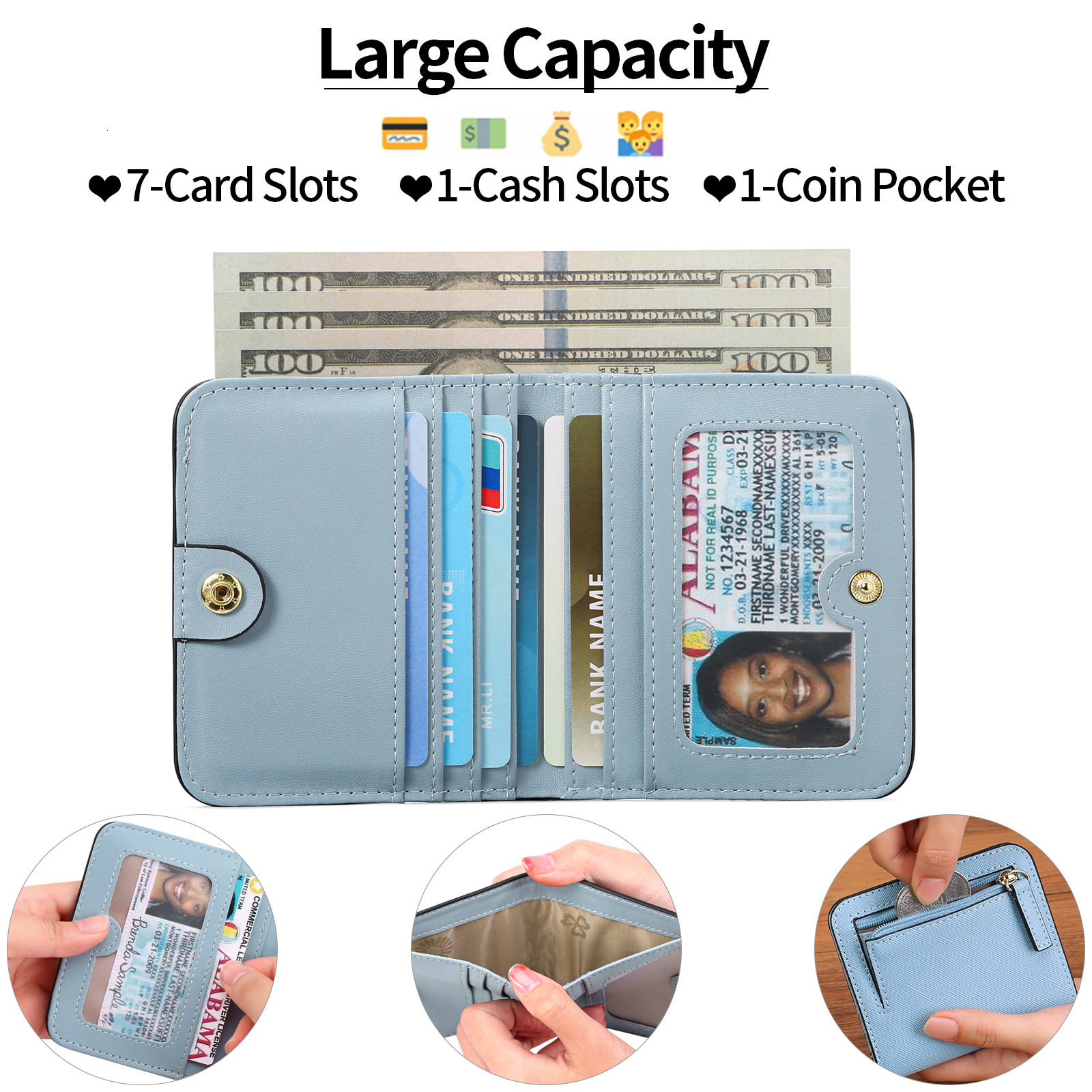 2025S Trend Designer Women S Short Thin Fold PU Cross Pattern Change Bag Style RFID Wallet
