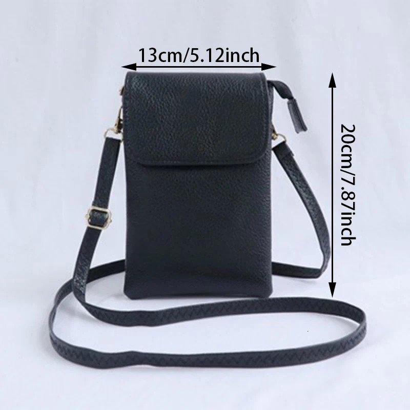 Fashion Women Crossbody Bag PU Leather Mobile Phone Purse Bags Solid Flap Messenger Bag Small Female Shoulder Handbag for Women 250314