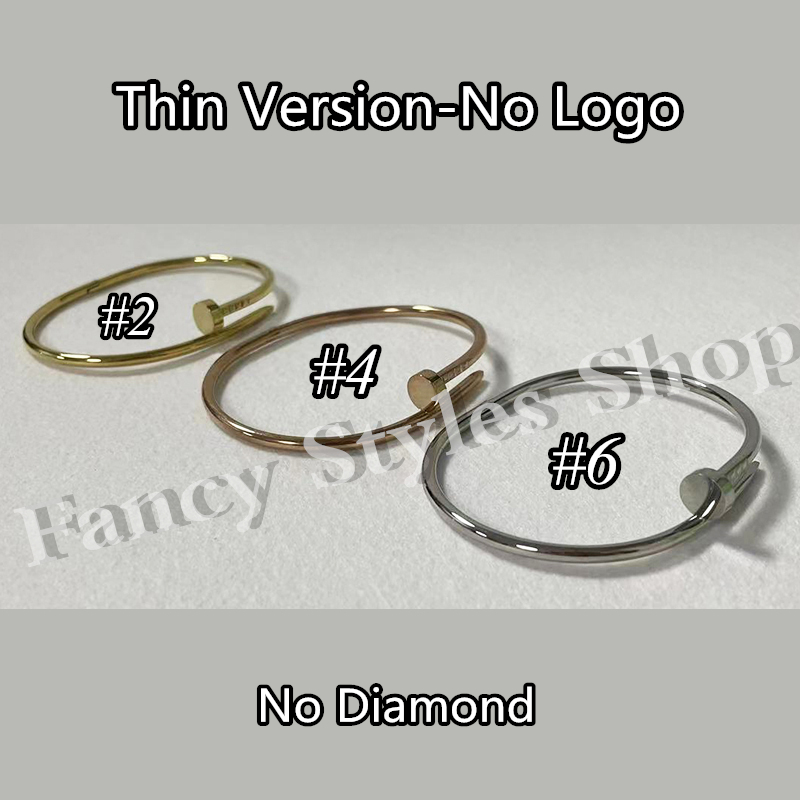 (With Gift Box) Classic Bangle Women's Bracelet Nologo Thin Version Bracelet