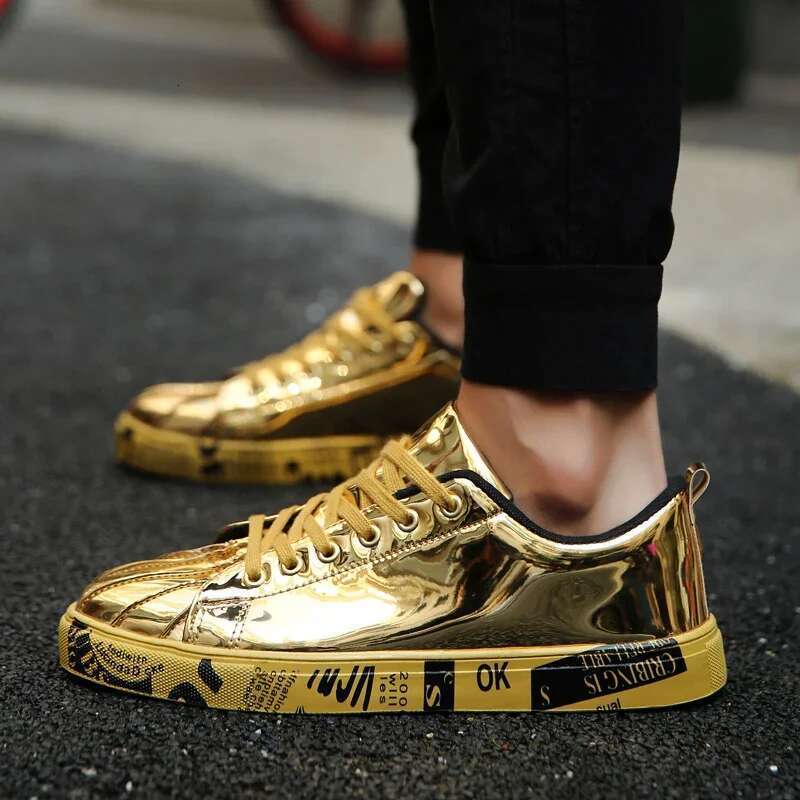 Women Gold Sier Sneakers Men Hip Hop Casual Unisex Tennis Running Shoes Clunky Trainers Bigsize Streetwear Footwear