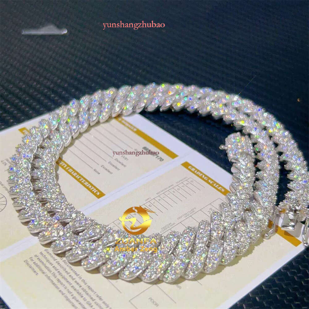 Stock Ready to Ship Gra Certificated Vvs Moissanite Dia 8mm 18inch Hip Hop Iced Out Rope Chain