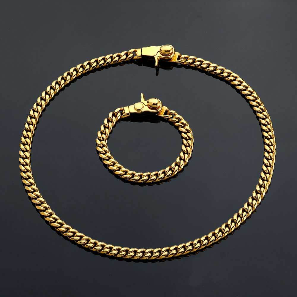 8/14mm High-Grade Heavy Stainless Steel Cuban Link Chain Necklace Mens Hip Hop Rock Choker Jewelry 7-26inch Drop Shipping