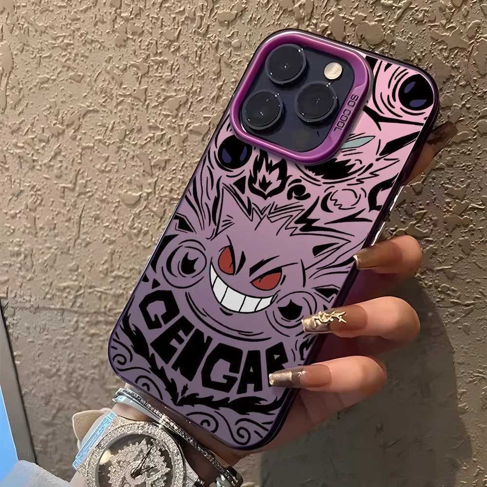 Gengar phone case 16 15 14 Plus 13 12 11 Pro Max X XS XR 8 7 matte silver hard coverXJ250321