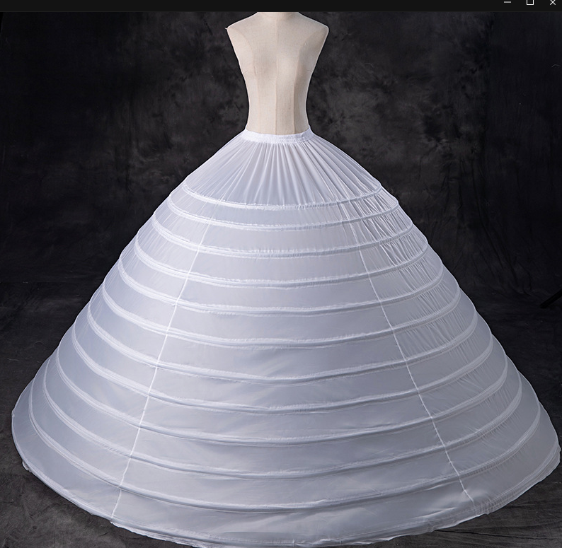 High Quality Bustle White 10 Hoops Petticoat Plus Size Crinoline Slip Underskirt For Wedding Dress Bridal Prom Quinceanera Gowns Diameter 170cm