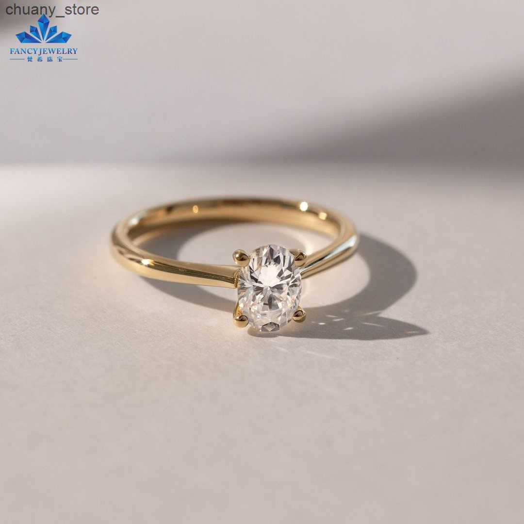 Solitaire Ring Fancy 14K 0.5Ct 1Ct 1.5Ct 2Ct Oval Cut CVD Lab Grown Diamond Rings D-VS1 Diamond Solitaire Wedding Engagement Rings Double Claws z25032