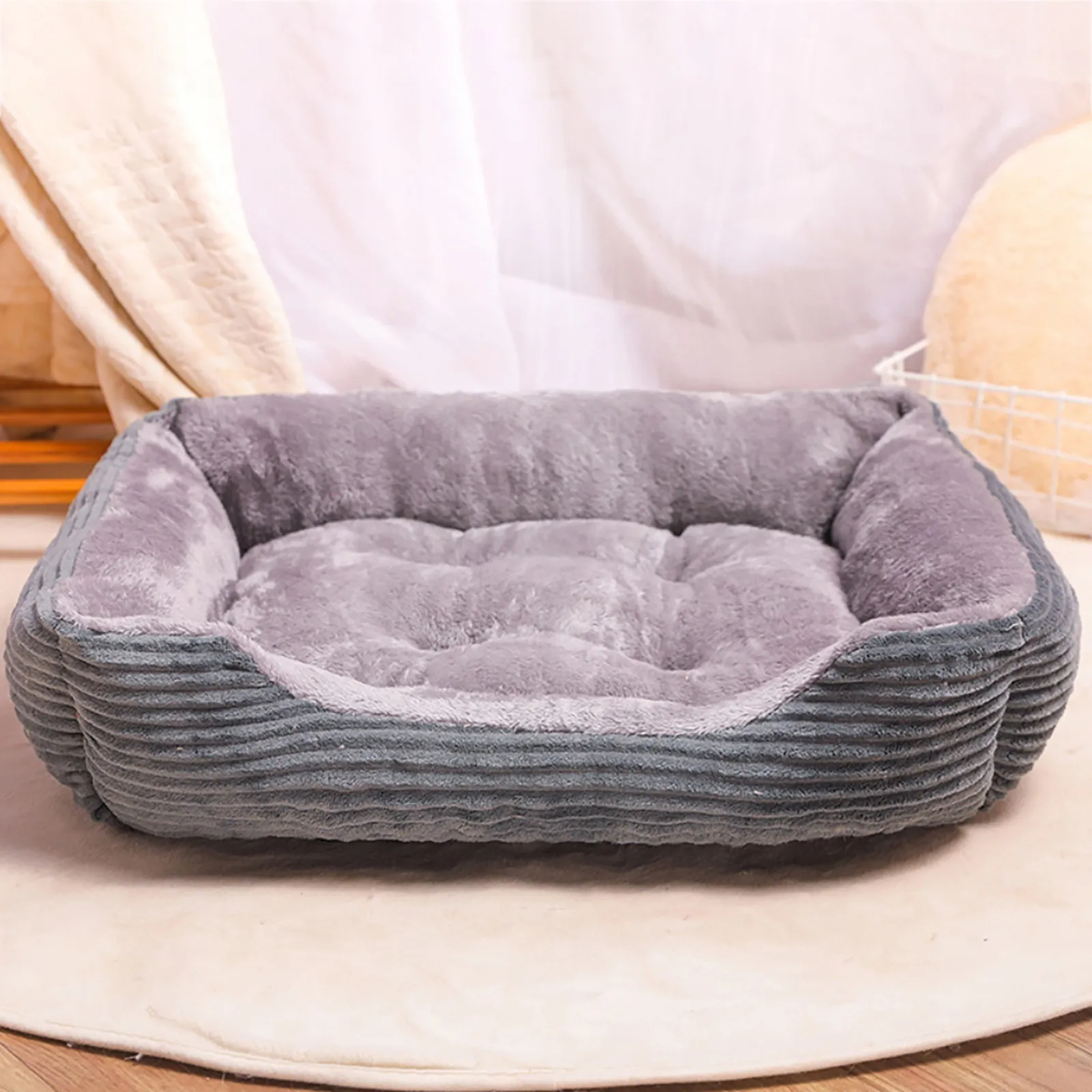 Drop transport multi-color pet big dog bed warm dog house soft nest dog basket waterproof kennel cat puppy large kennel - view 1