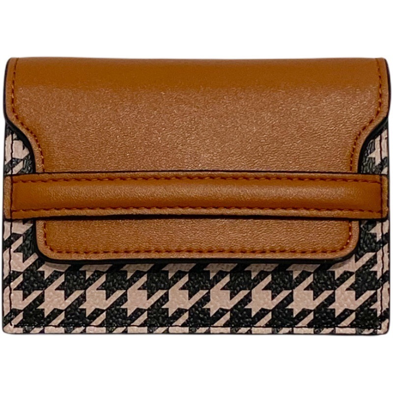 2025S Trend Designer Thousand Bird Grid Organ Women S Anti Demagnetization Bag New High End Leather Multi Slot Exquisite Card Clip