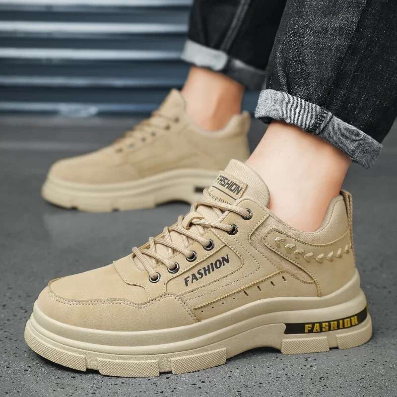 High Quality Men's Sports Low Cut Hiking Lightweight, Non Slip Outdoor Casual Lace Up Korean Version Trendy Shoes