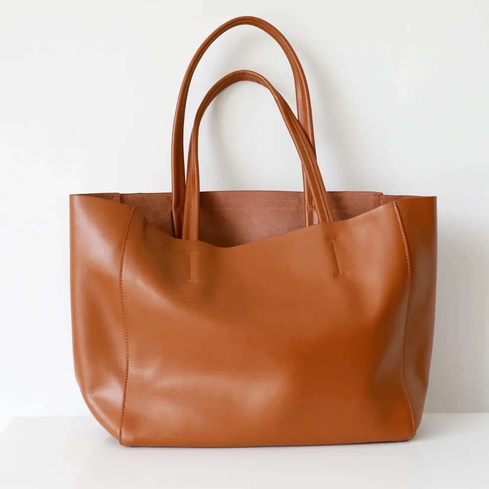 Winter Genuine Leather Women's Shoulder Bag Designer Ladies OL Handbags Female Large Capacity Business Computer Bags