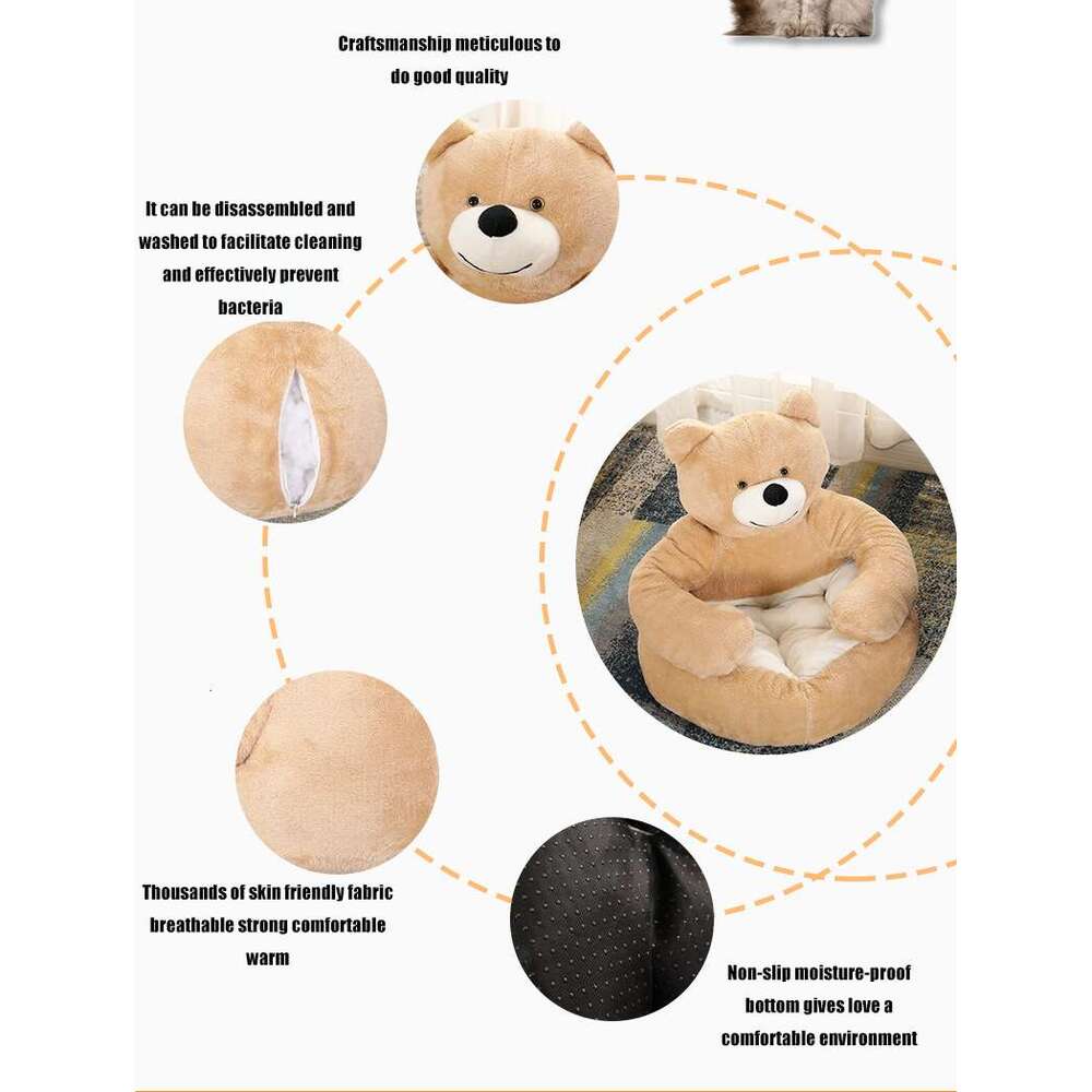 Four Seasons Universal Semi enclosed Removable and Washable Cat Warm Pet Nest Mat Small Dog Bed