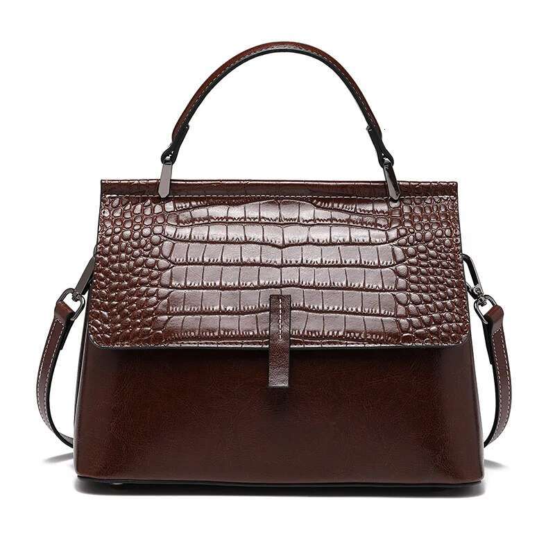 Genuine Leather Retro Women Satchel Bag High Quality New Arrival Shoulder Handbag Brand Designer Ladies Portable Messenger Bags
