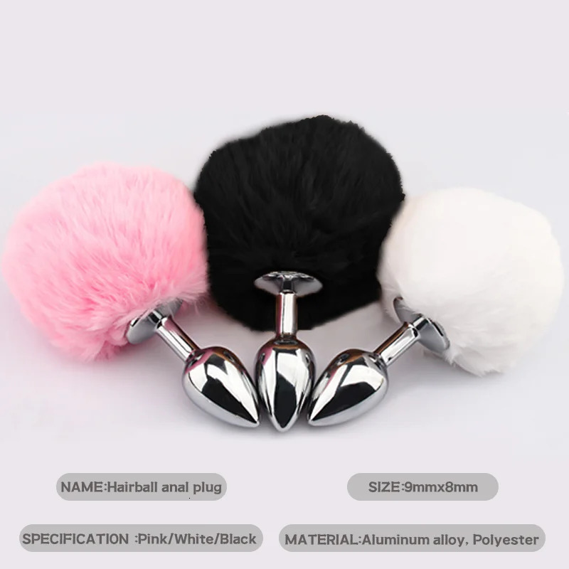 Mini Bunny Tail Butt Plug Cosplay Anal Beads Metal Butt Plug Dildo BDSM Beginner Anal Plug Massage Balls Sex Toys for Men Women 250320
