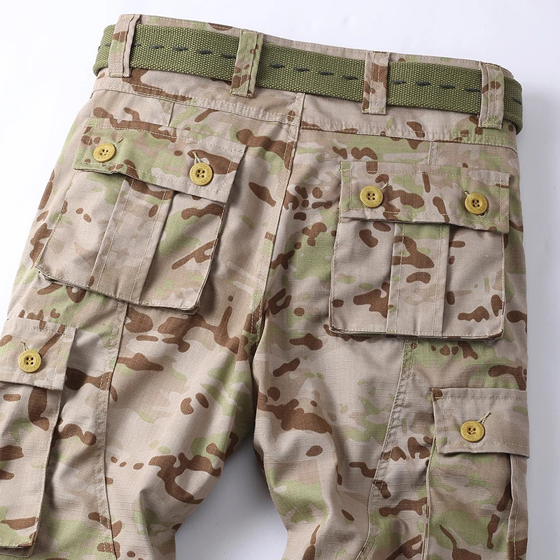 AKARMY Camo Cargo Pants Outdoor Multi-pocket Ripstop Tactical Camouflage Joggers Outdoor Pure Cotton Camouflage Pants 250320