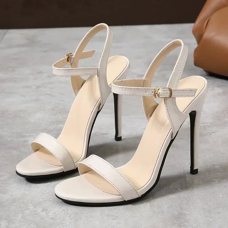 Summer High Heel Large Sandals Comfortable and Fashionable Single Word Buckle Open Stiletto Heels Outdoor Sexy Womens Shoes 250321BJ - view 3