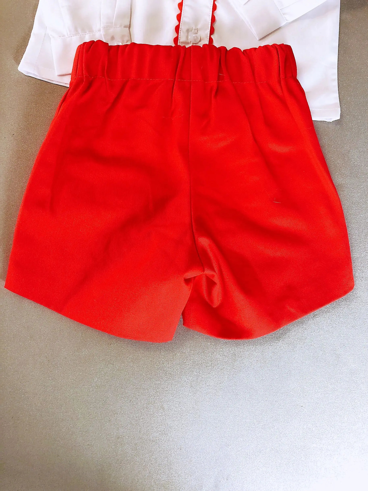 Spanish Toddler Boys Clothes Set Baby Baptism Boutique White Shirt Red Shorts Boy Birthday Wedding Party Christening Outfits 250320