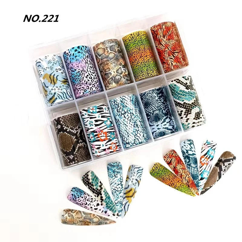 10 Roll Nail Art Transfer Foil Set and Butterfly Nail Art Foil Transfer Stickers 4*100cm 250314