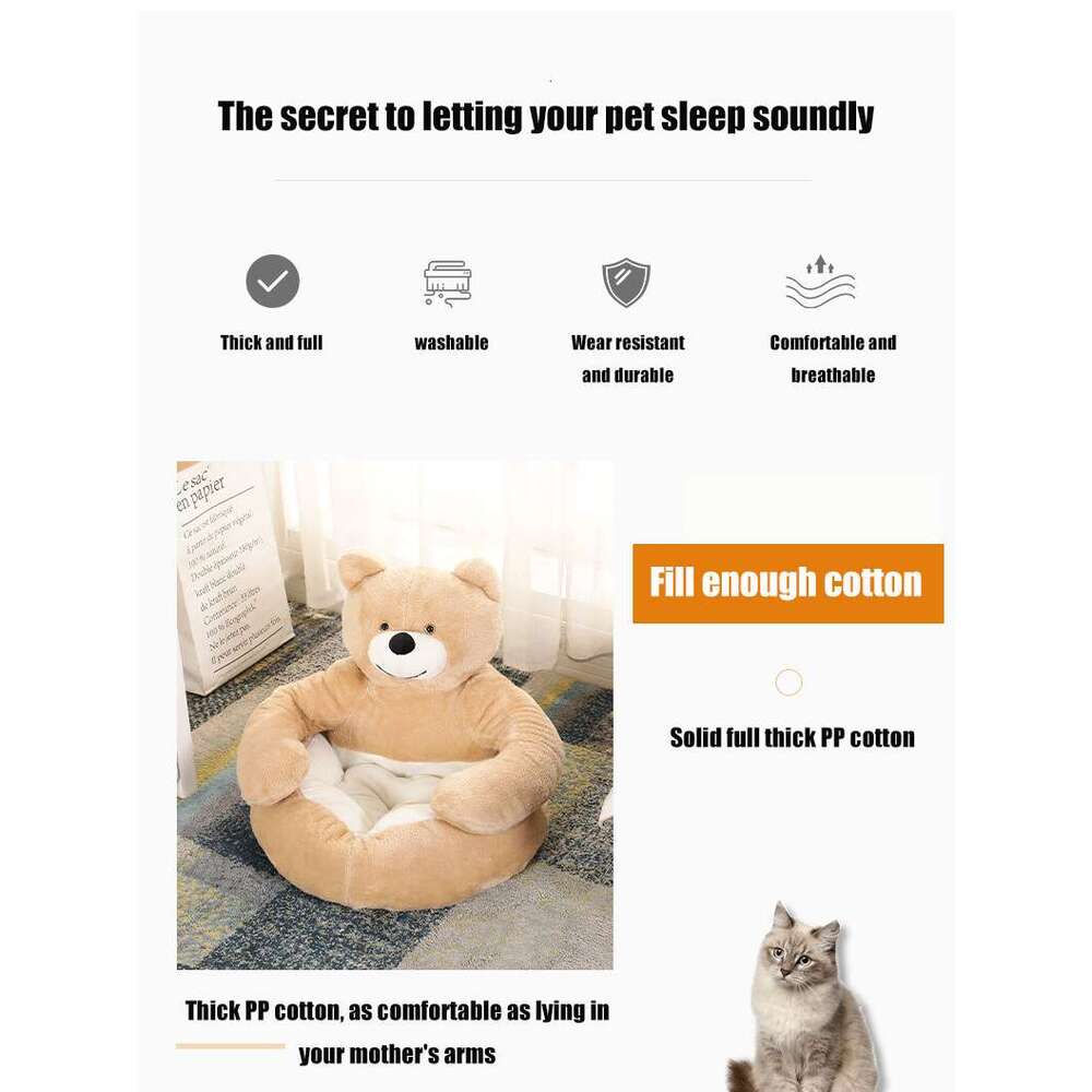 Four Seasons Universal Semi enclosed Removable and Washable Cat Warm Pet Nest Mat Small Dog Bed