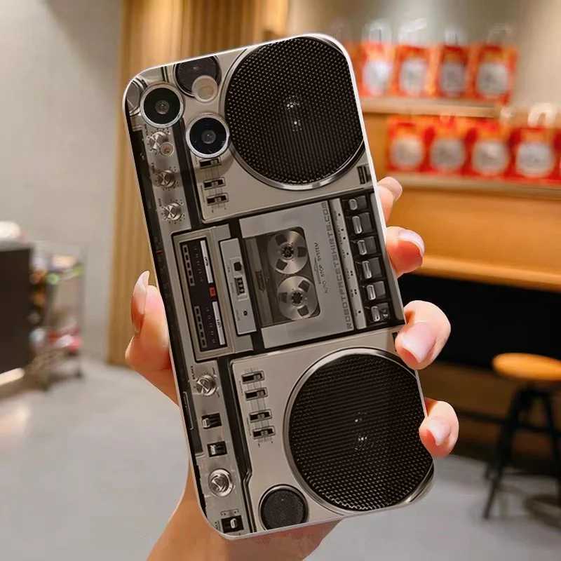 Retro Radio Graphic Phone Case for iPhone 11 12 13 14 16 Pro Max Plus Mini XR X XS Max 8 7 Plus SE 2022 Shock resistant Soft Cover Z250321