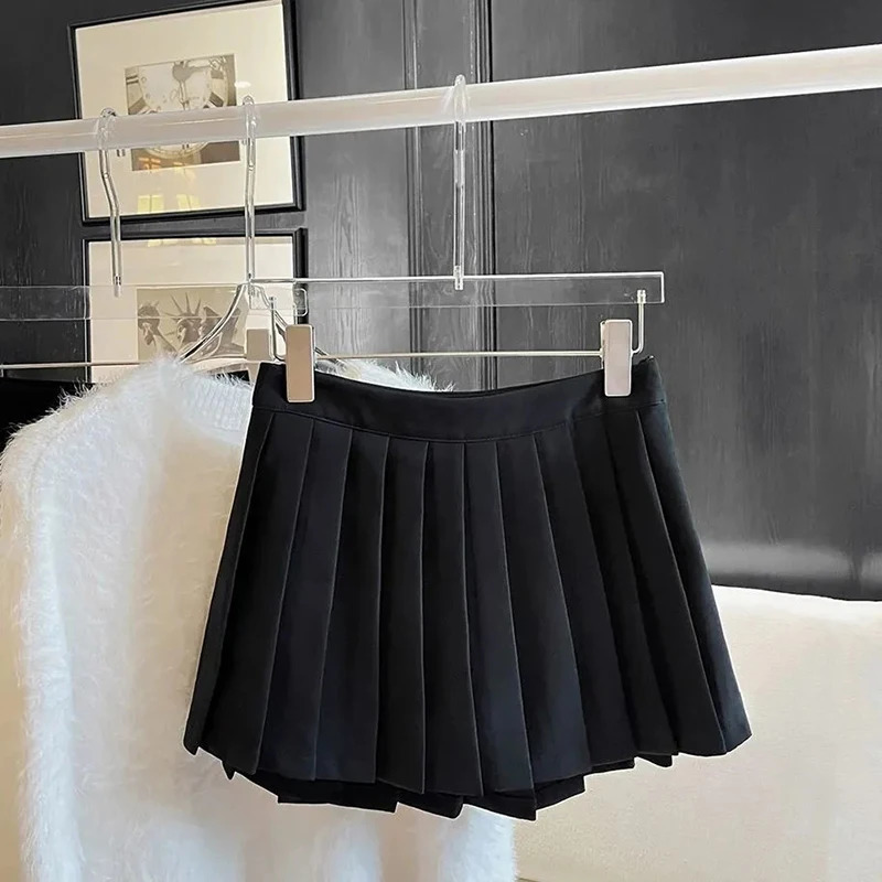 MEXZT Sexy Black Mini Skirt Women Harajuku Streetwear White Pleated Skirts Summer Preppy Korean Fashion A Line Tennis Faldas 250320