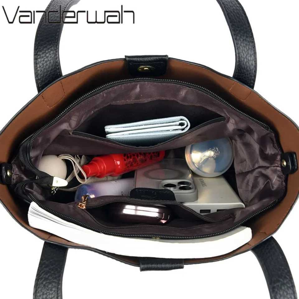 Genuine Brand Soft Leather Shoulder Bag For Women Casual Tote Bag Female Solid Color Purse Simple Design Handbag Commuting Sac Z250321