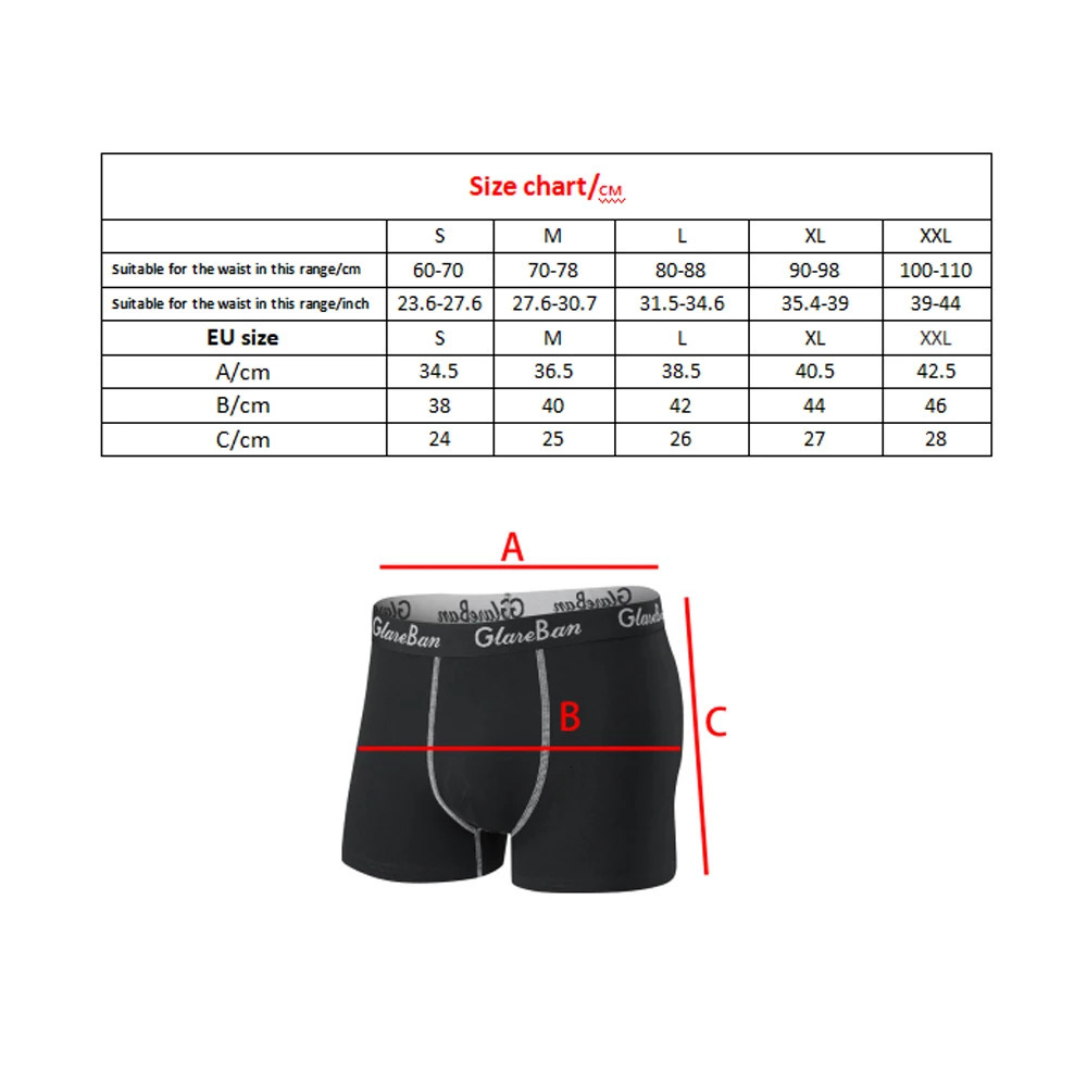 3piece set of black cotton boxing shorts mens underwear suitable for soft 250320