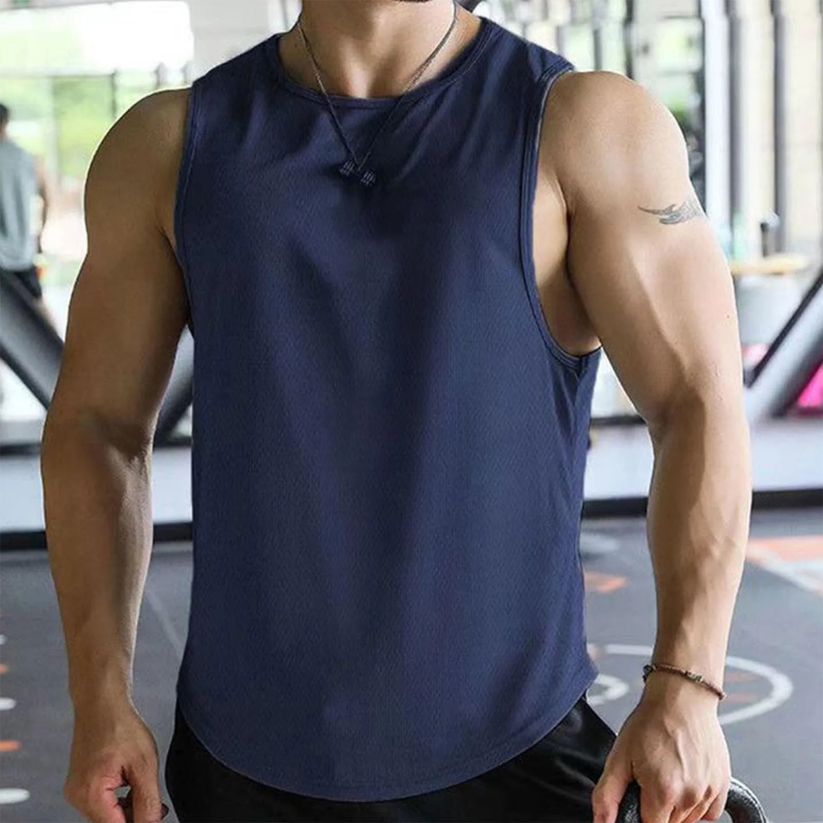 Summer Mens Sports Training Vest Fitness Basketball Sleeveless Shirt Exercise Mesh Quick Dry Running Gym Fitness Men Tank Top 250320