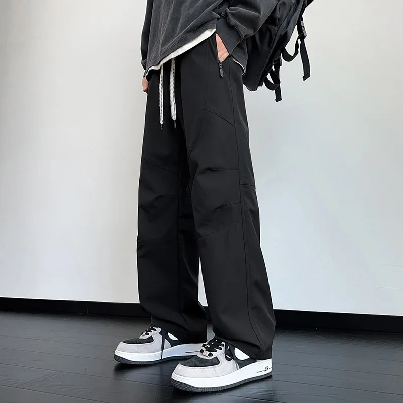 Fashion Straight Loose Casual Pants Mens Outdoor Fitness Jogging Sweatpants Man Baggy Cargo Trousers 250320