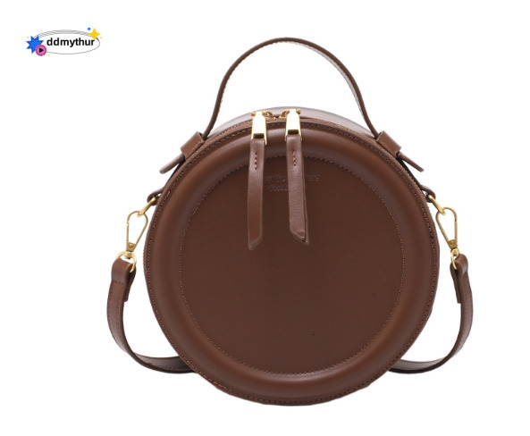Niche Design Retro Hong Kong Style Fashion Handbag for Women 2024 Spring/Summer New Texture Single Shoulder Round Crossbody Bag #29 ddmythur
