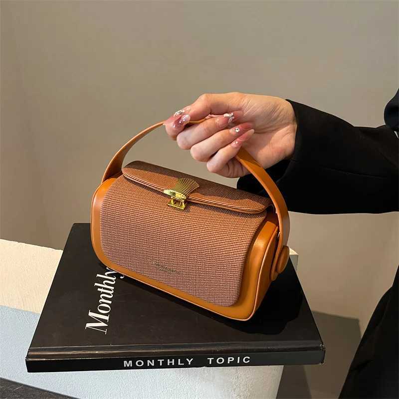 New Fashion Shoulder Bag Retro Color Blocking PU Leather Ladies Handbags Luxurious Brand Designer Small Crossbody Bags for Women Y250319