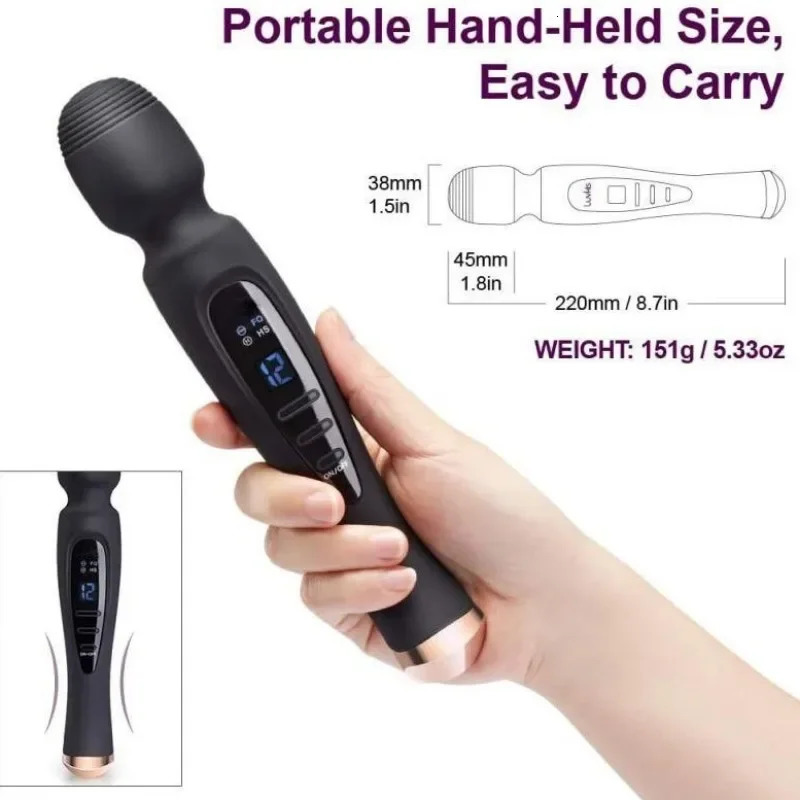 40cm Head Size Ultra Quiet 50 Decibels Powerful Vibration Magnetic Charging Waterproof Ergonomic Adult Vibrator for Women 250320